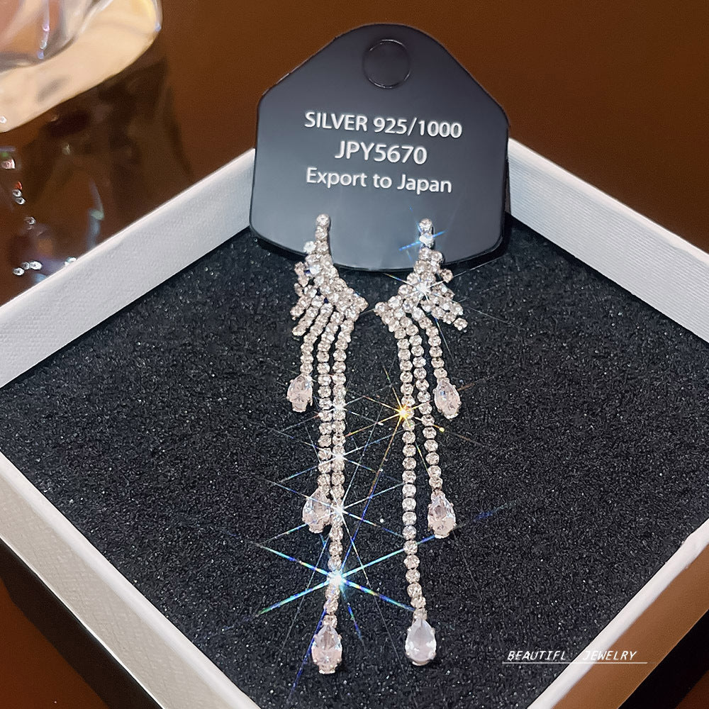 Women's Zircon Tassel High-grade Light Luxury Delicate Earrings