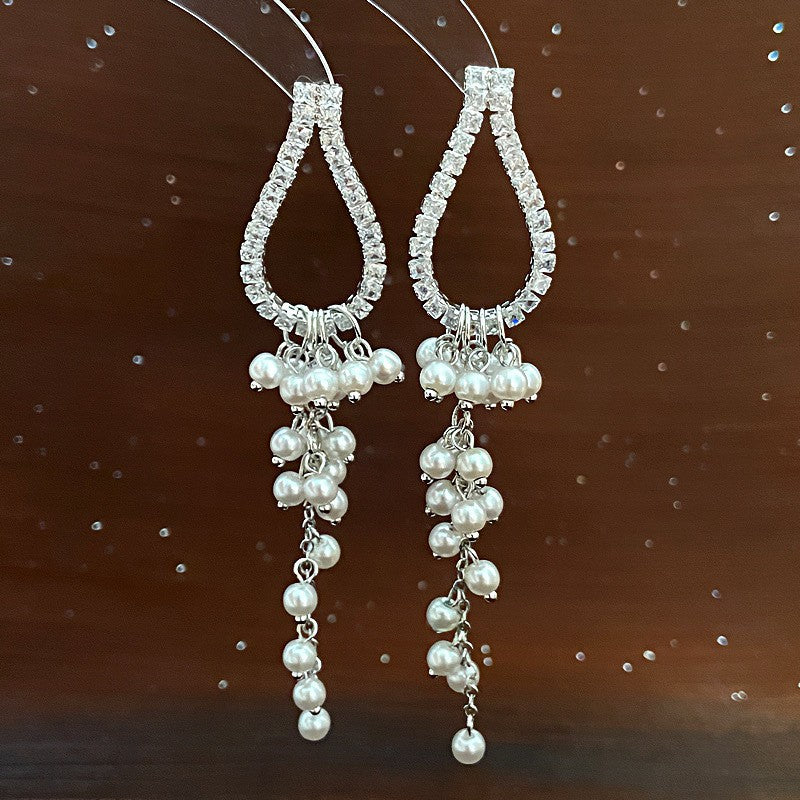 Fashion Zirconia Micro Inlaid Zircon Long Earrings