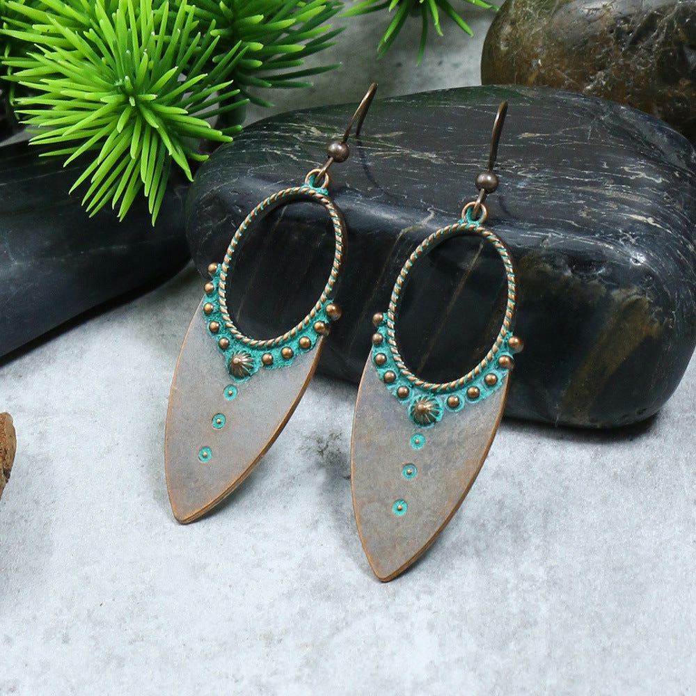 Creative Accessories Fashion Exaggerated Leaf Carved Earrings