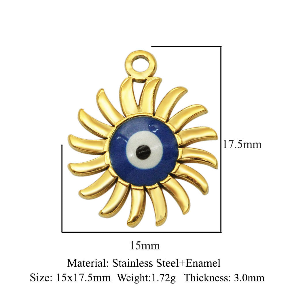 Stainless Steel Peach Heart Oval Water Drop Eyes Pendants