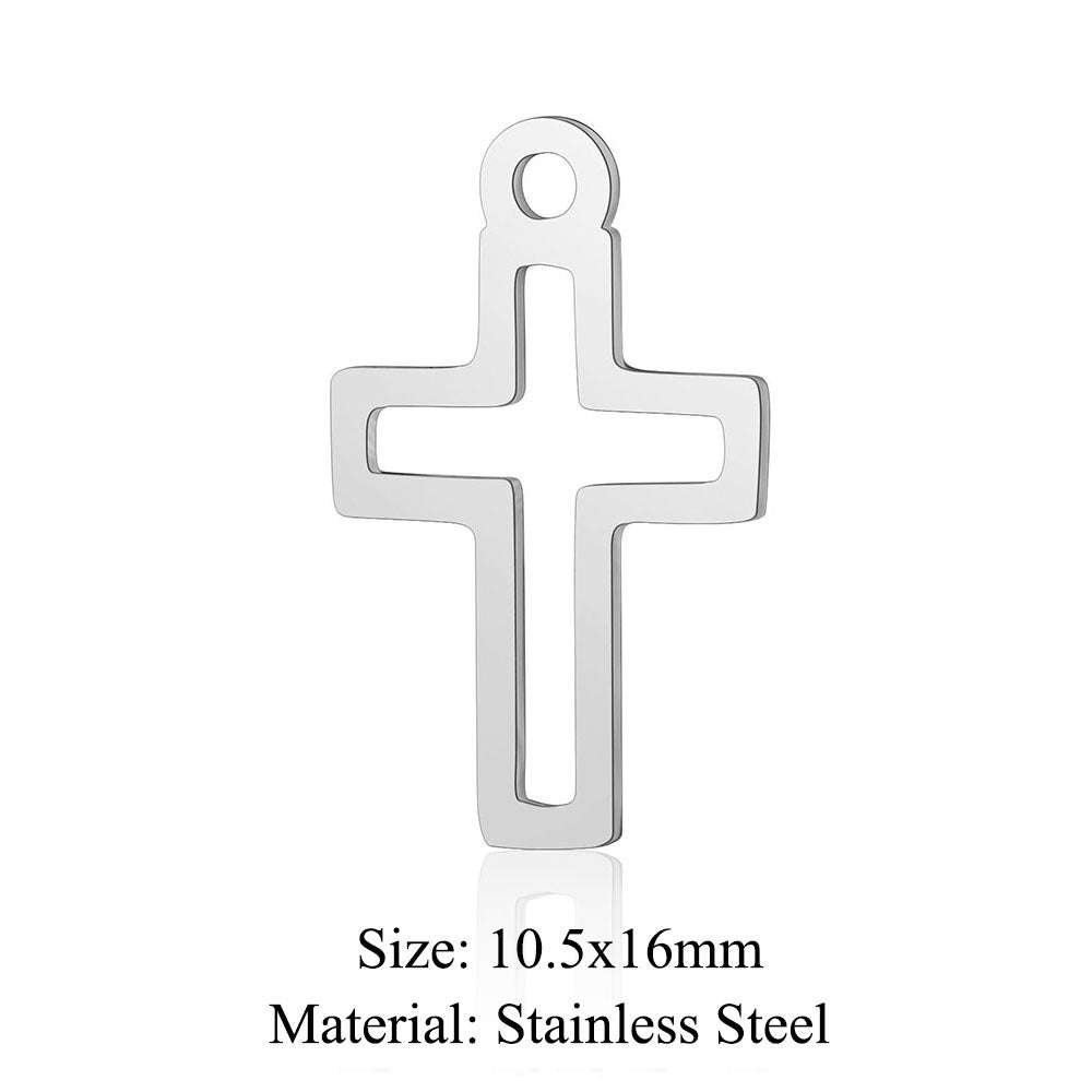 Titanium Steel Hollow Cross Crown Holy Device Pendants