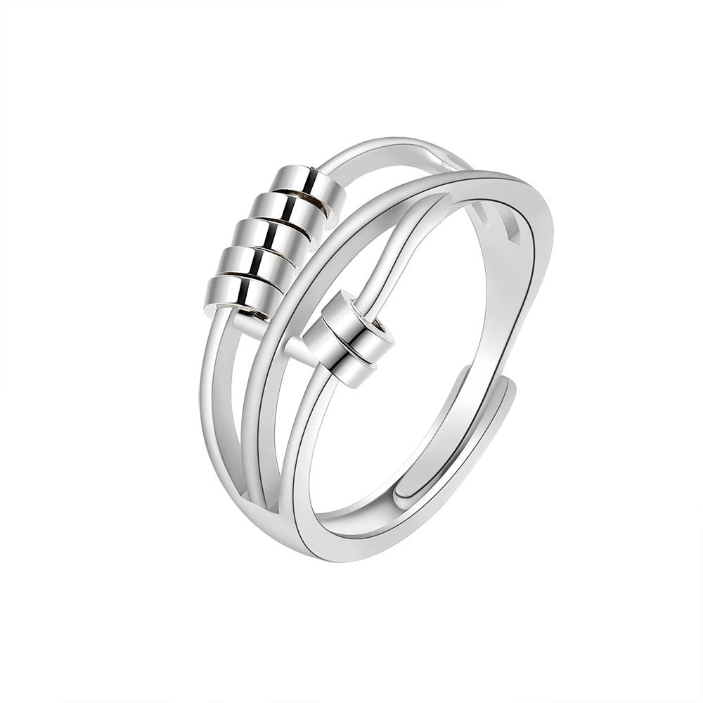 Women's Pcs Anxiety Relief Anti Spinning Stainless Rings