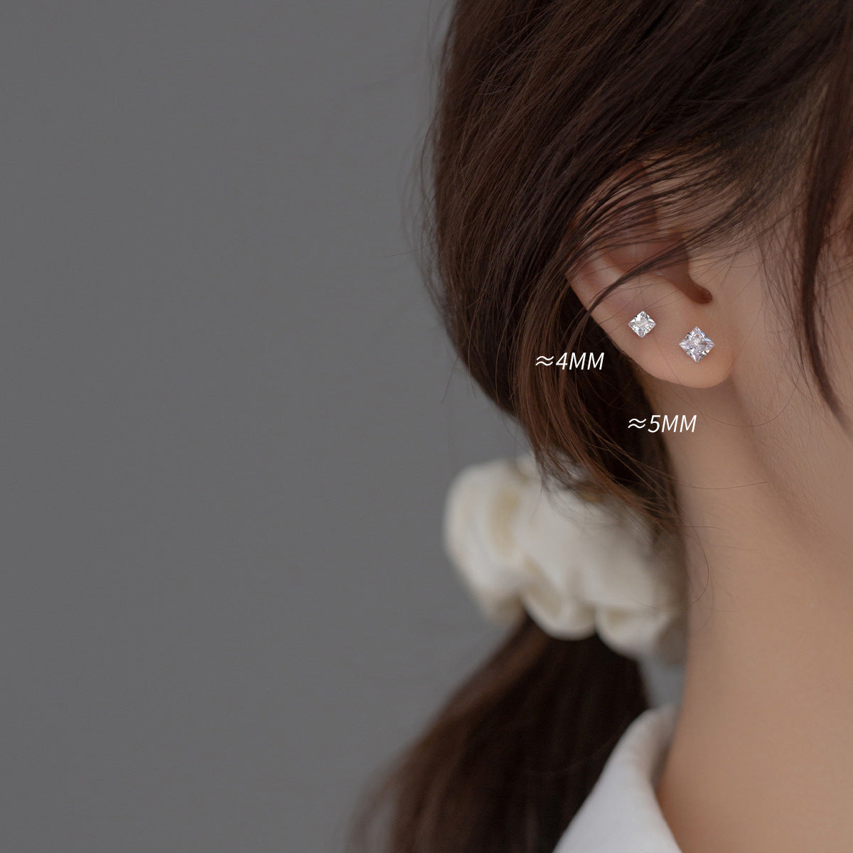 Love Lodge Sier Simple Single Rhinestone Earrings