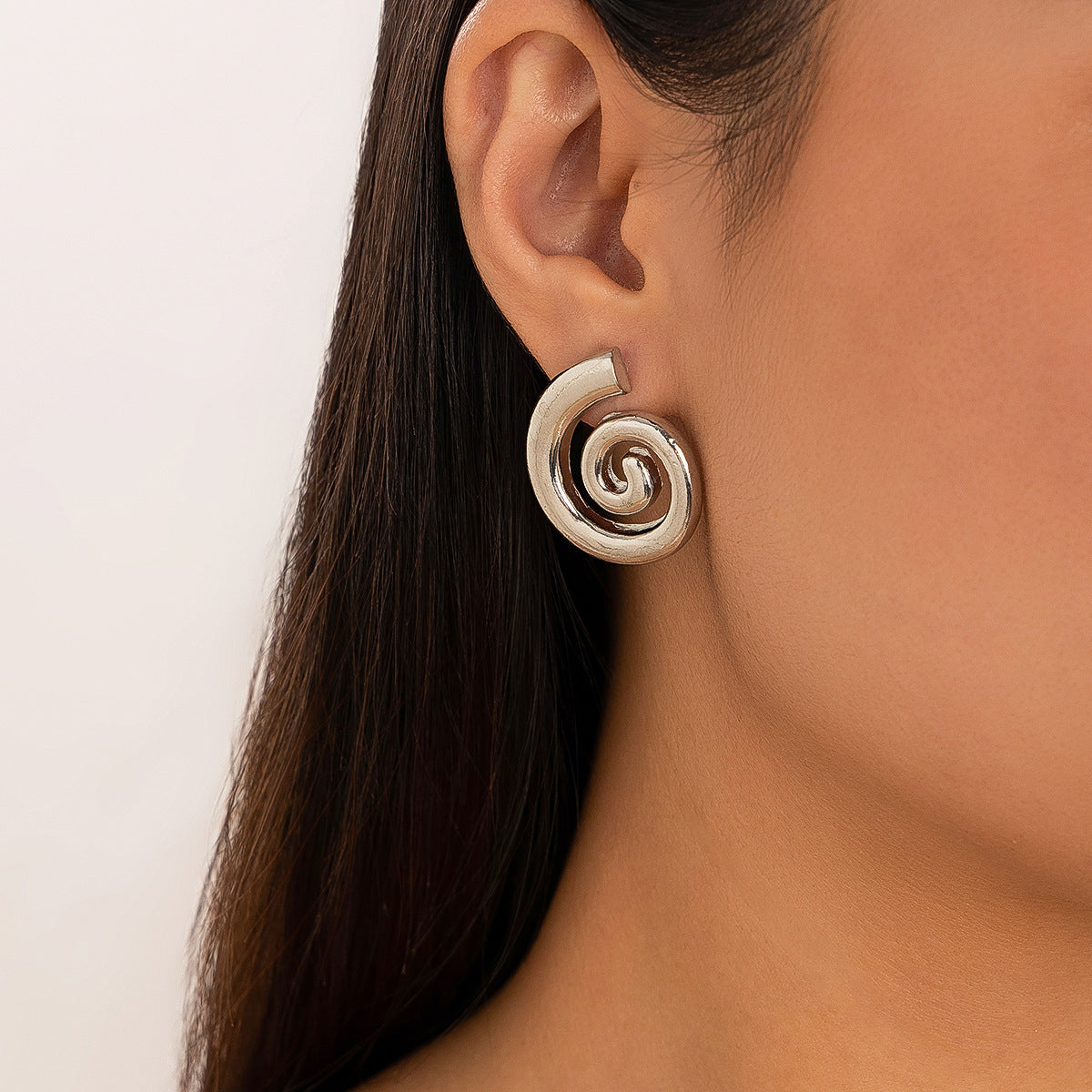Geometric Conch Symbol Design Sense Exaggerated Earrings