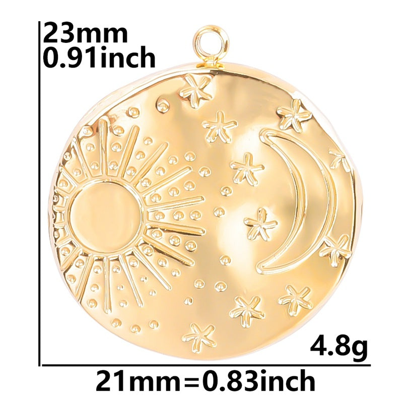 Ornament Sun Moon Steel Colorful Stainless Pendants