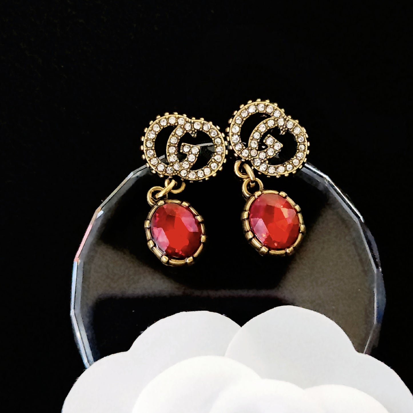 Women's & Men's Quality Collection Trending Rhinestone Letters Sier Earrings