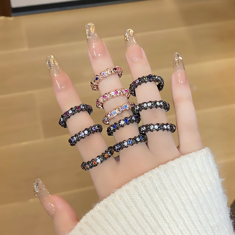 Women's Retro Affordable Luxury Cross Kaleidoscope Colorful Rings