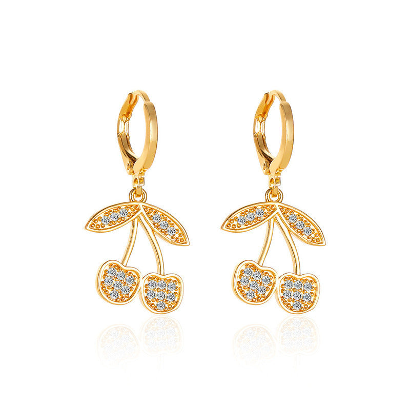 Long Cherry Style Creative Design Cute Earrings