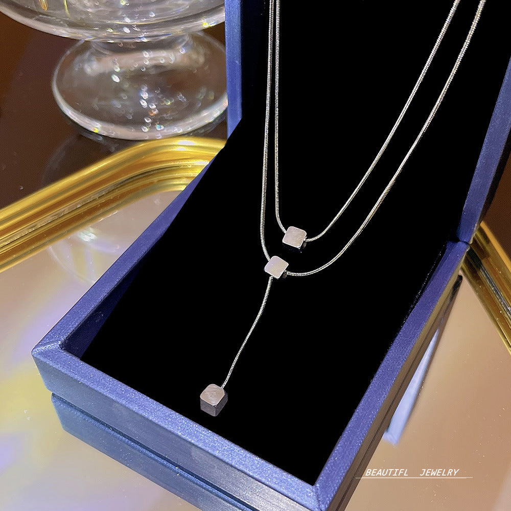 Women's Bow Zircon Clavicle Chain Titanium Steel Necklaces