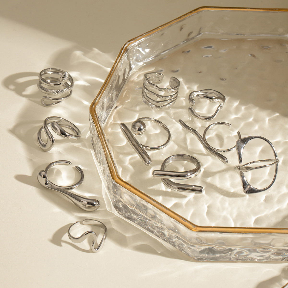 Stainless Steel Exaggerated Open Advanced Sense Rings
