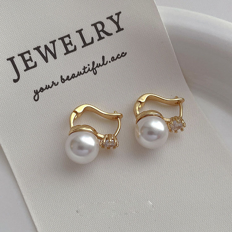 Light Luxury Pearl Female Sier Needle High Sense Earrings