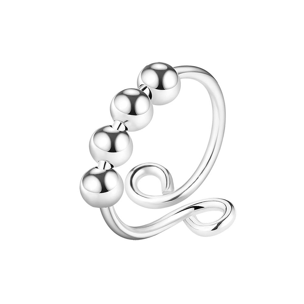 Women's Pcs Anxiety Relief Anti Spinning Stainless Rings