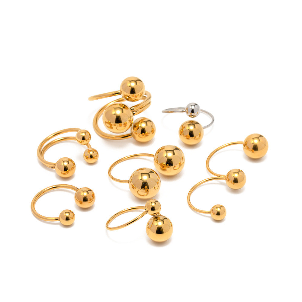 Female Gold Steel Size Ball High Rings