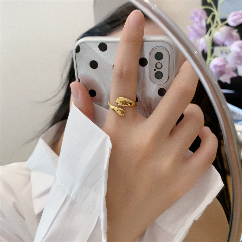 Design Drop Shape Personality Cold Style Titanium Rings