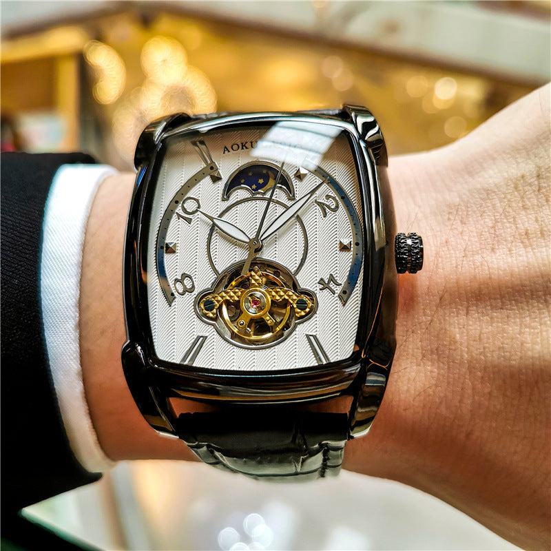 Men's Watch Square Large Dial Hollow Automatic Mechanical Watches