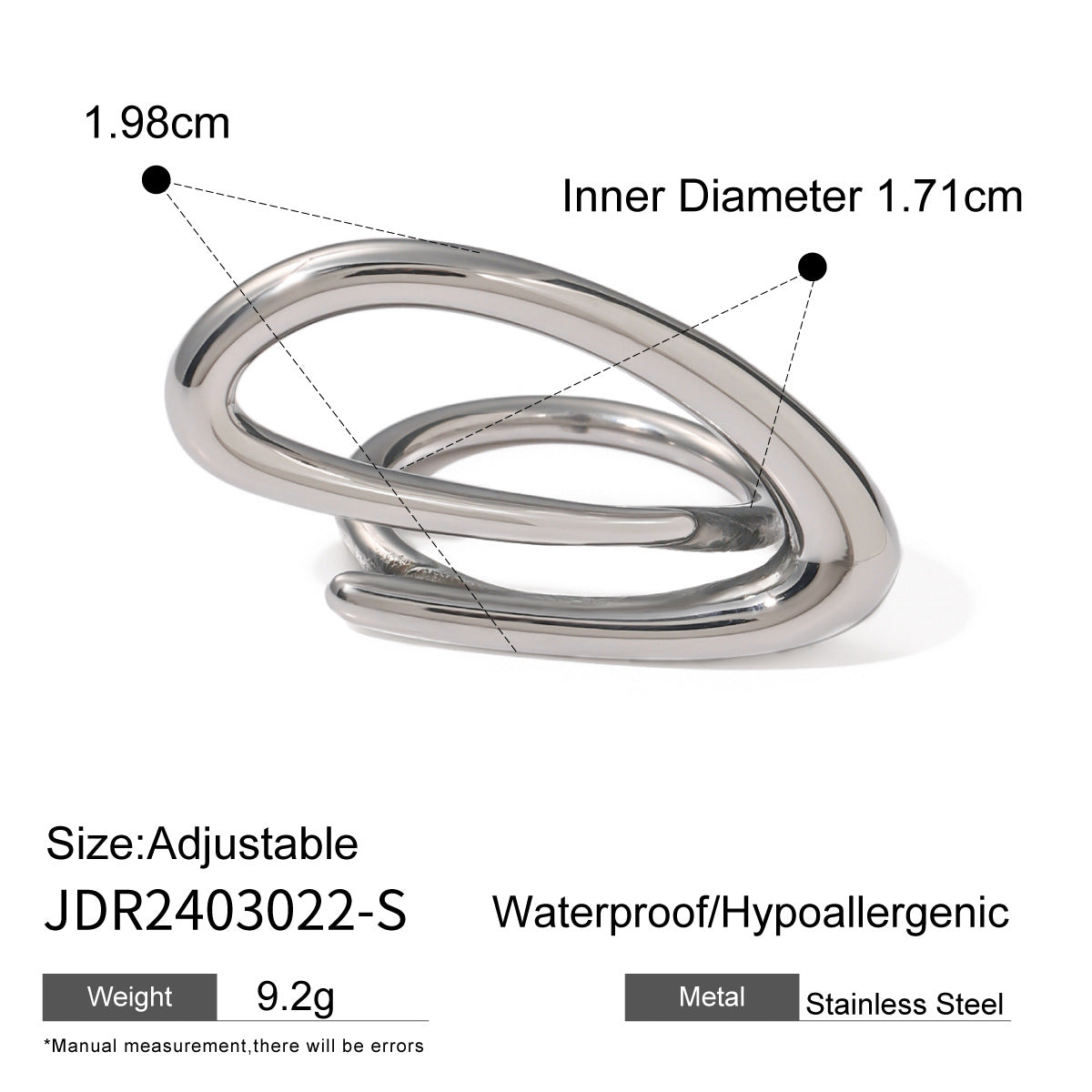 Stainless Steel Exaggerated Open Advanced Sense Rings