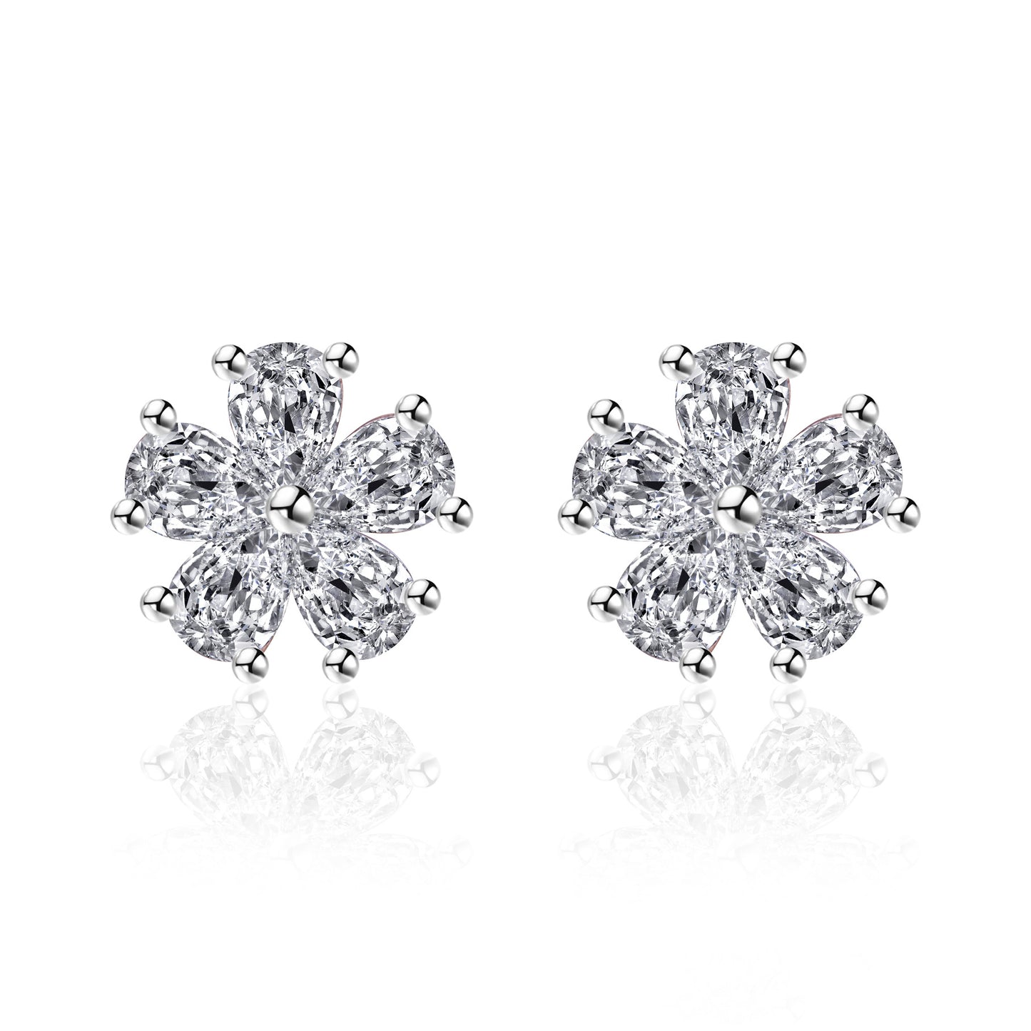 Women's Exquisite High-grade Crystal Flower Ear Trendy Graceful Petite Earrings