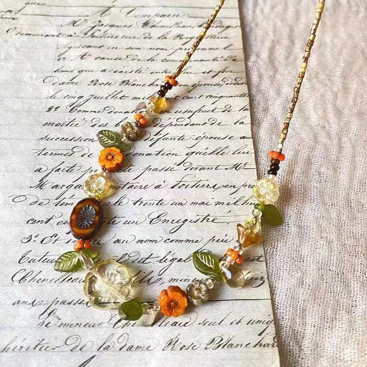Female Ethnic Colorful Personality Niche Retro Necklaces