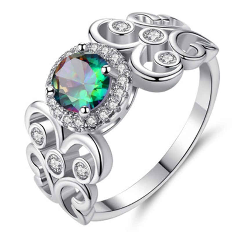 Retro Style Colorful Zircon Series Party Rings