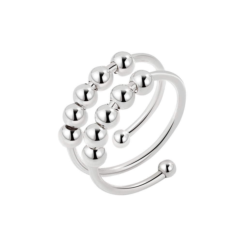 Women's Pcs Anxiety Relief Anti Spinning Stainless Rings