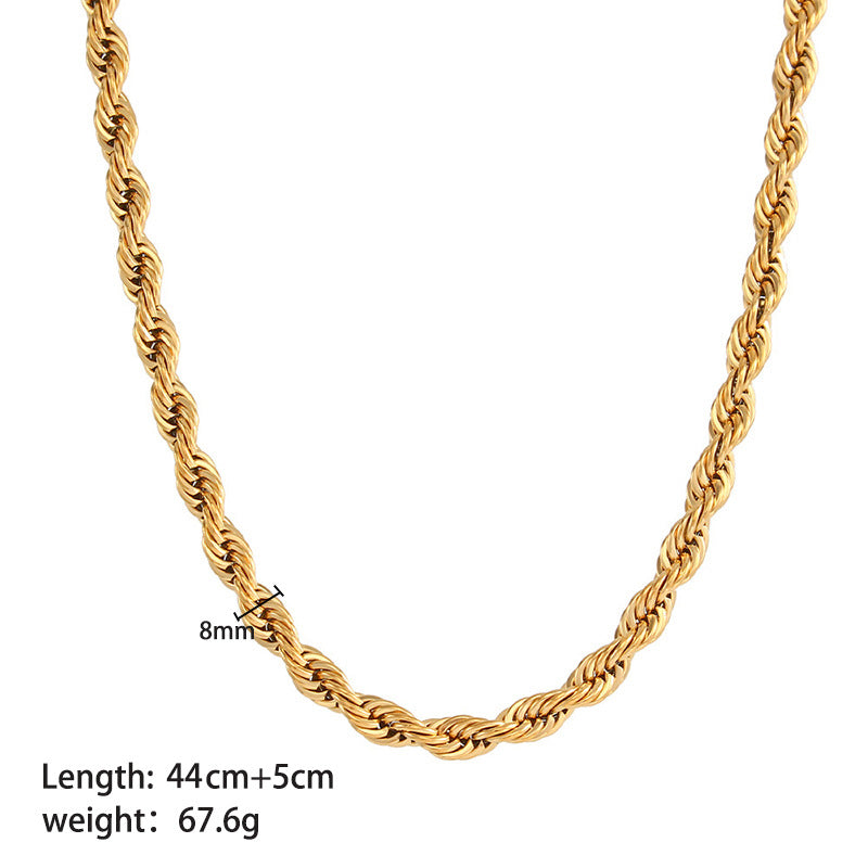 Women's Stainless Steel Gold Hip Hop Fashion Necklaces