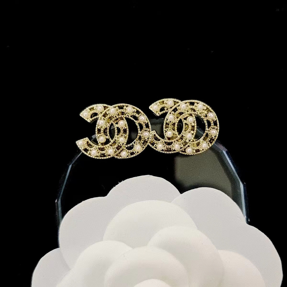 Women's & Men's Quality Collection Trending Rhinestone Letters Sier Earrings