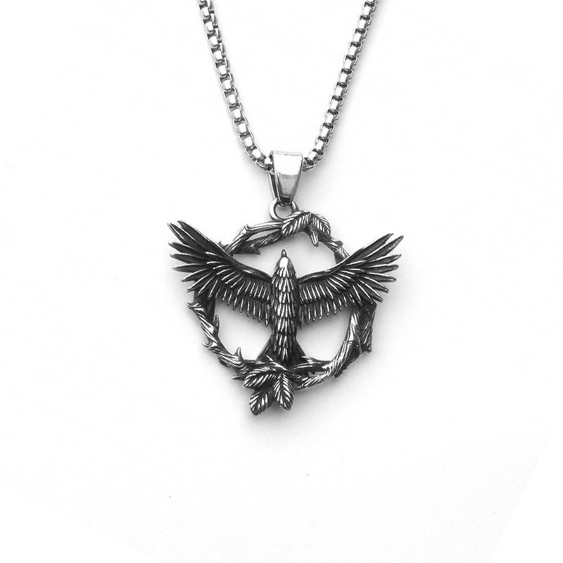 Men's Vintage Cross Ghost Head Titanium Fashion Necklaces