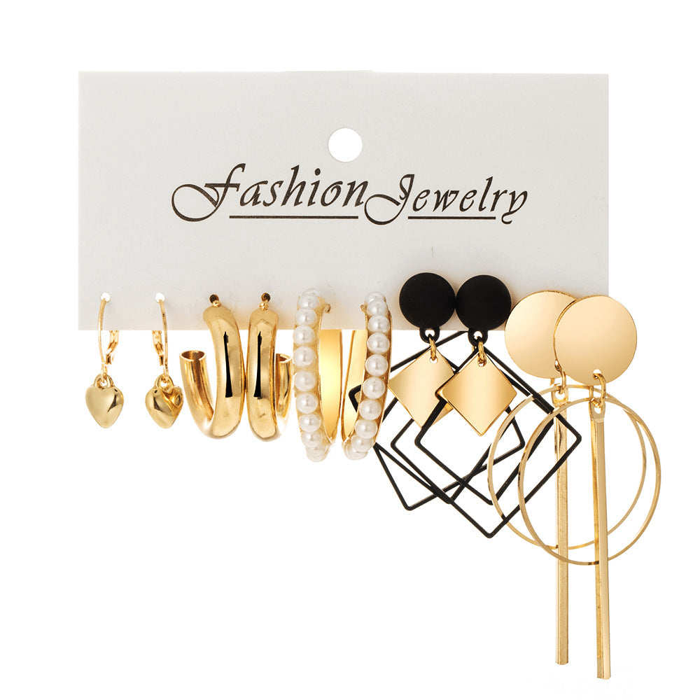 Suit Pair Creative Simple Diamond Geometric Earrings