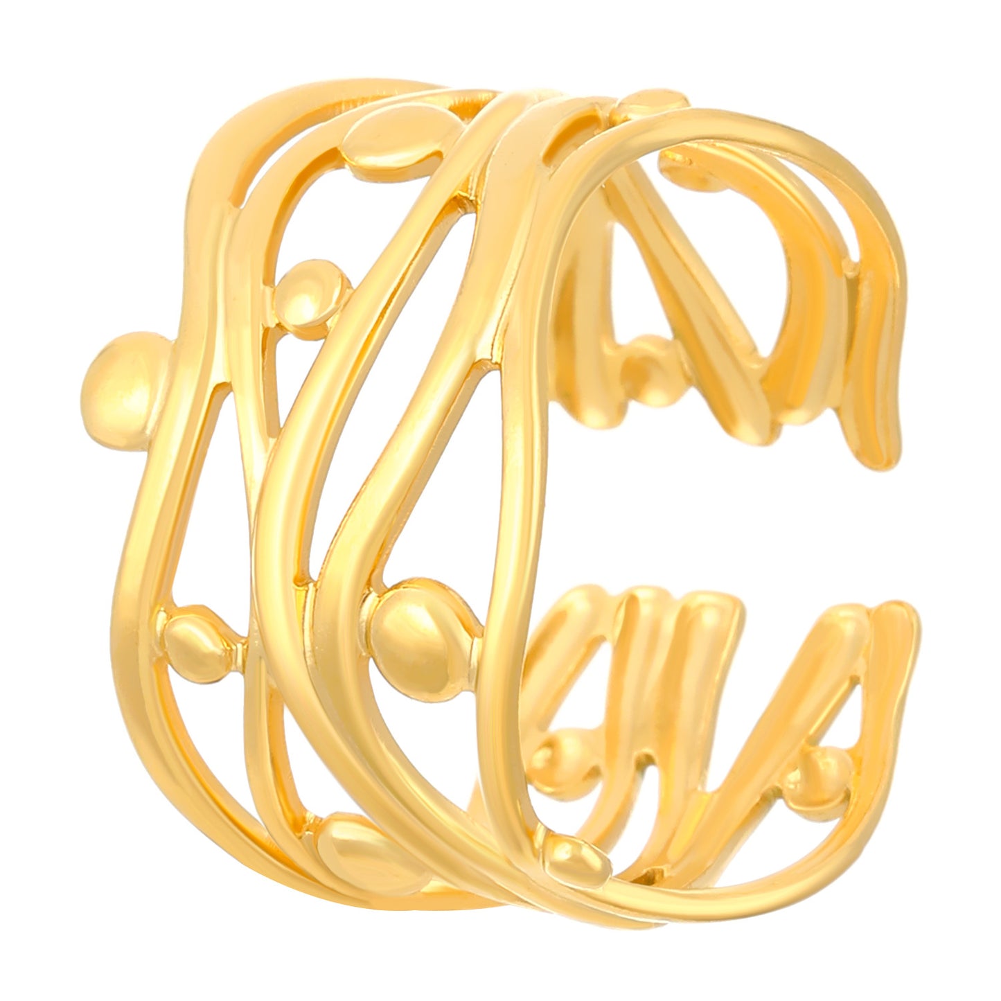 Advanced Exaggerated Stainless Steel Female Flower Rings
