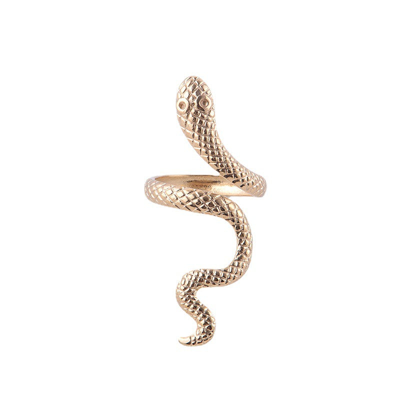 Steel Snake Adjustable Mouth Exaggerated Personalized Niche Rings