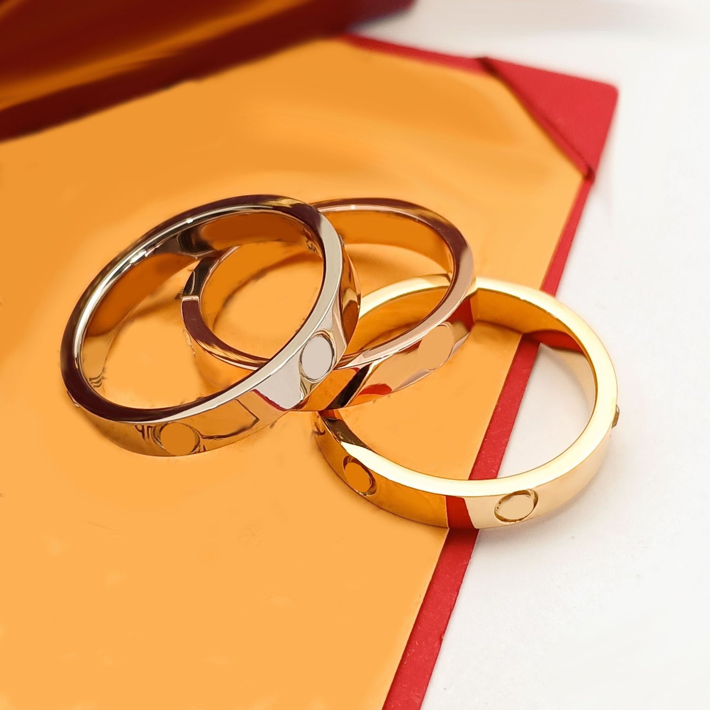 Simple Female Titanium Steel No Fading Couple Rings