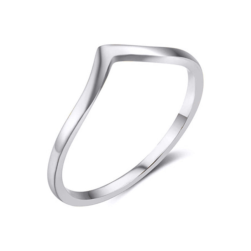 Women's Peach Heart Shaped Love Titanium Steel Glossy Rings