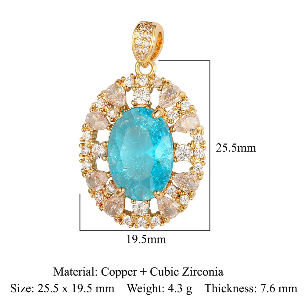 Cut Zircon Vintage Water Drop Oval Necklaces