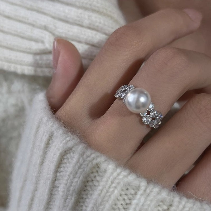 Imitation Pearl Female Affordable Luxury Fashion Cold Rings