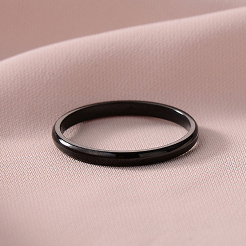 Glossy Stainless Steel Simple Fashionable Rose Rings