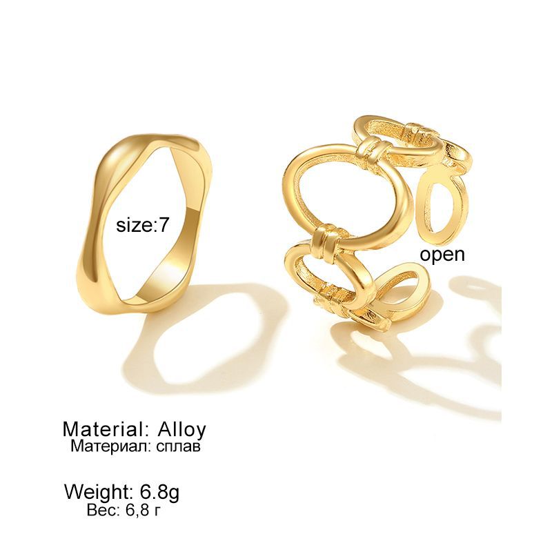 Fashion Simple Hollow Alloy Irregular Design Rings