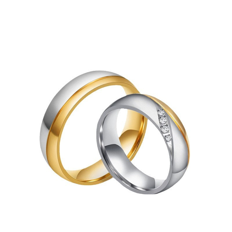 Couple Micro Setting Fashion Titanium Steel Rings