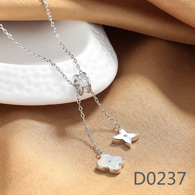 Women's Sweet Micro Inlaid Zircon Flower High-grade Necklaces