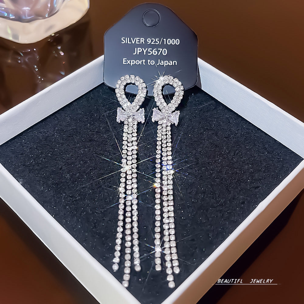 Women's Zircon Tassel High-grade Light Luxury Delicate Earrings