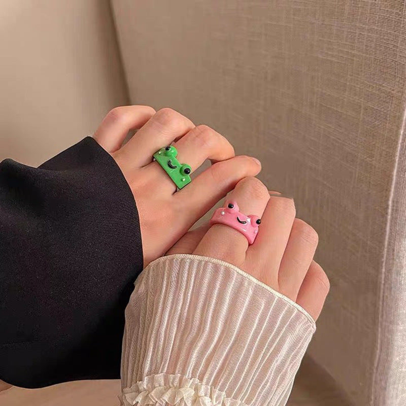 Women's Frog Cartoon Funny Personalized Design Creative Style Rings