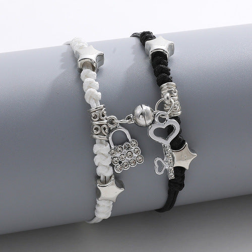 Suit Weaving In Black White Love Bracelets