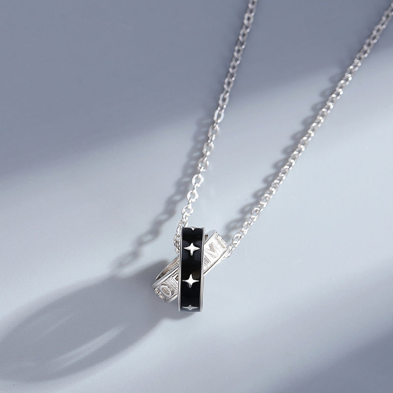 Sier Mobius Strip Couple Fashion Clavicle Necklaces