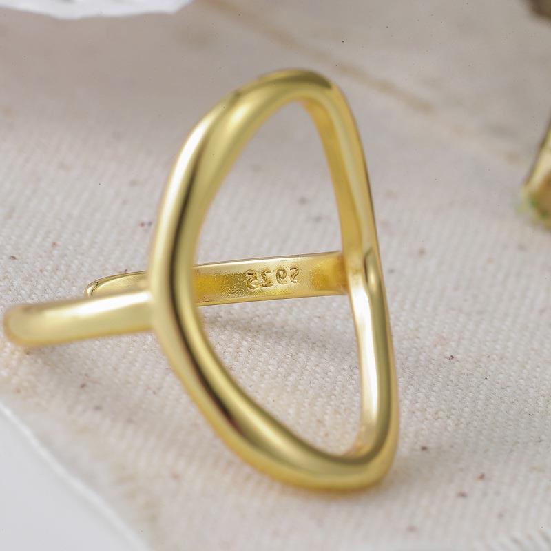 Simple Geometric Irregular Metallic Female Fashion Rings