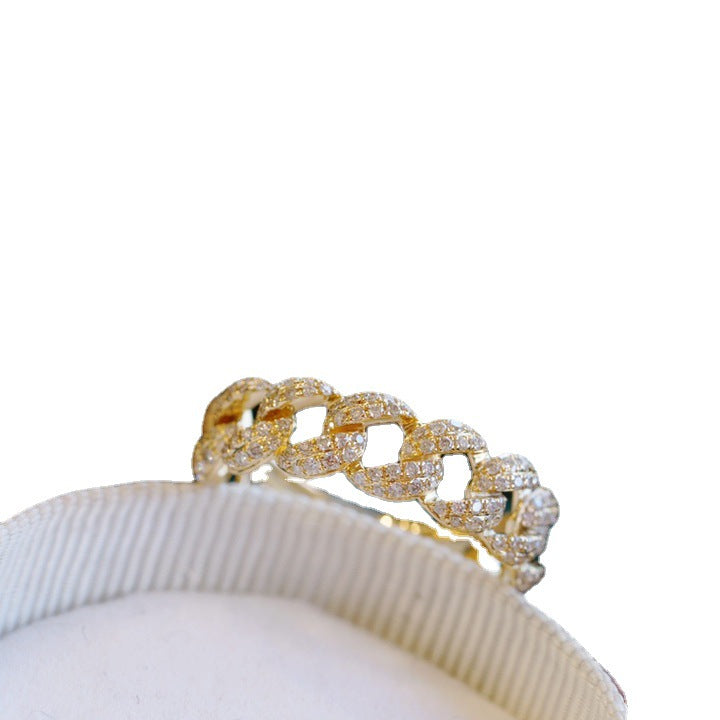 Women's High-grade Light Luxury Sterling Sier Design Chain Rings