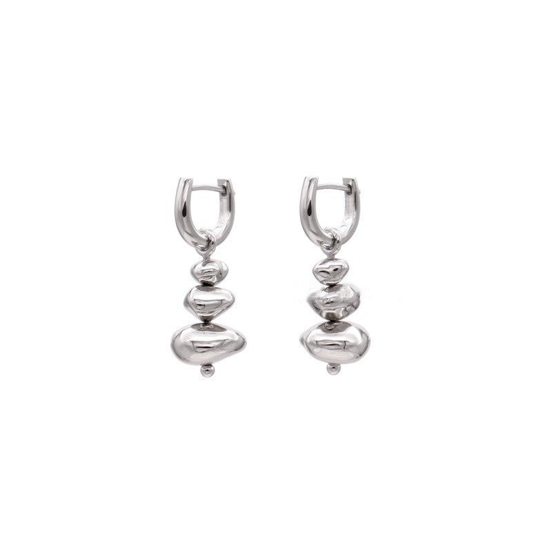 Women's Exquisite Elegant Stacked Stone Gold Sier Earrings