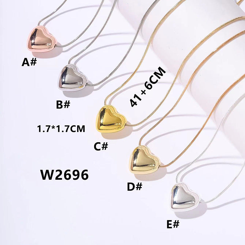 Glossy Gold Sier Love Clavicle Chain Pendants