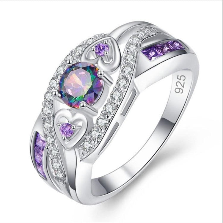 Retro Style Colorful Zircon Series Party Rings