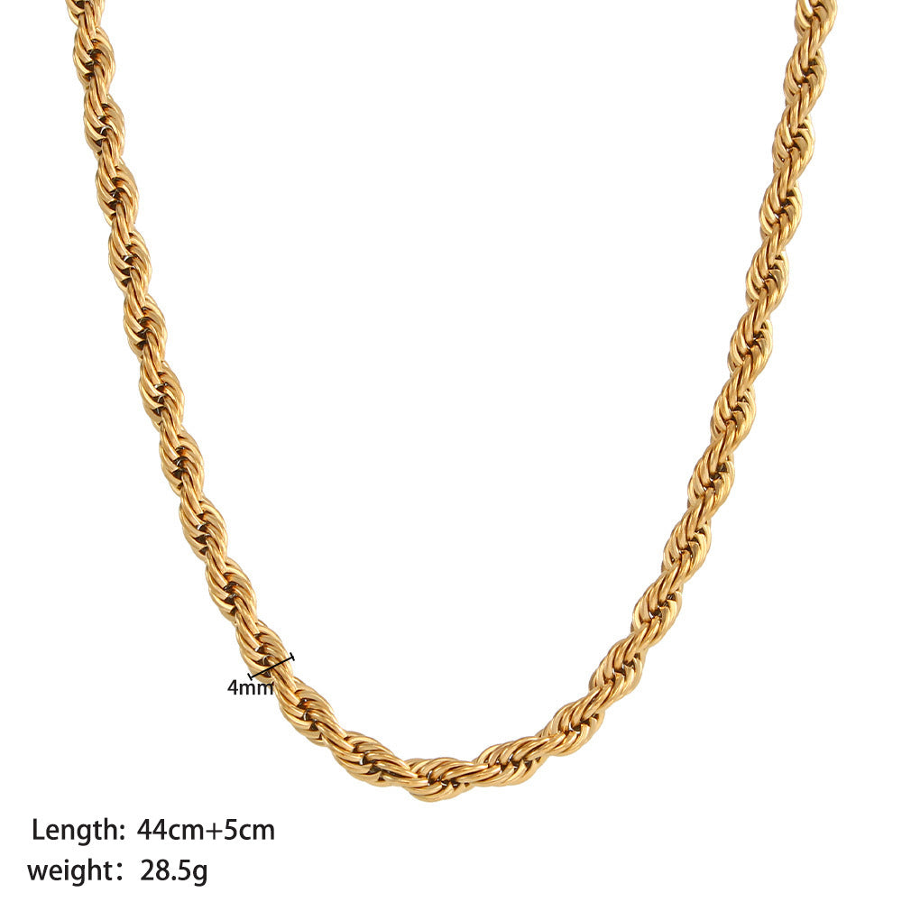Women's Stainless Steel Gold Hip Hop Fashion Necklaces