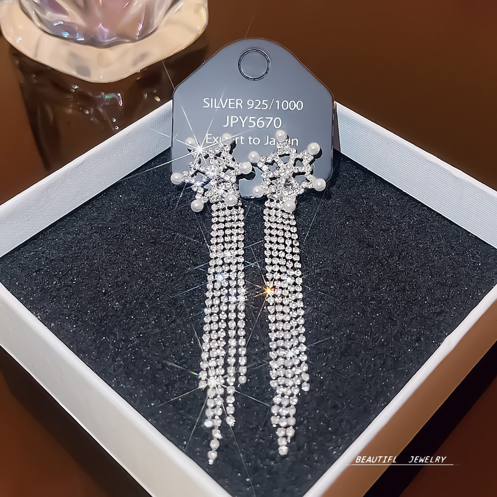Women's Zircon Tassel High-grade Light Luxury Delicate Earrings