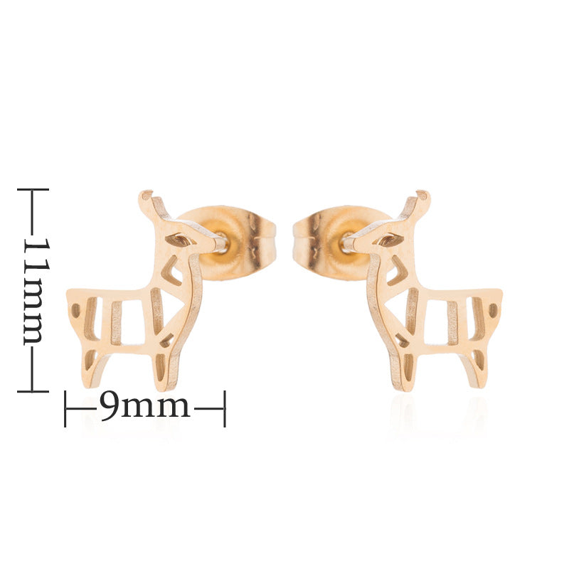 Aloofness Style Stainless Steel Cute Small Animal Fashion Earrings